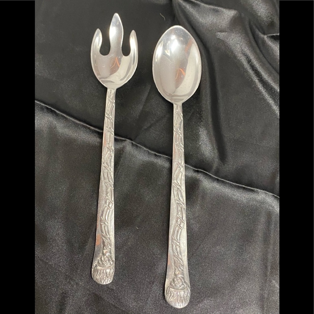 BMT regalo Vintage Cast aluminum Salad Servers Fork & spoon
